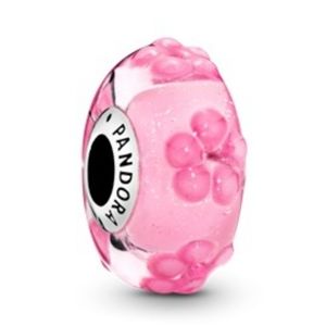 Pandora Pink Flower Murano Glass Charm